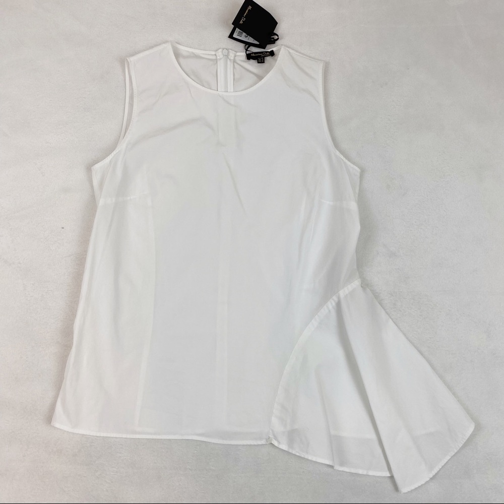Massimo Dutti sleeveless drapey shirt top